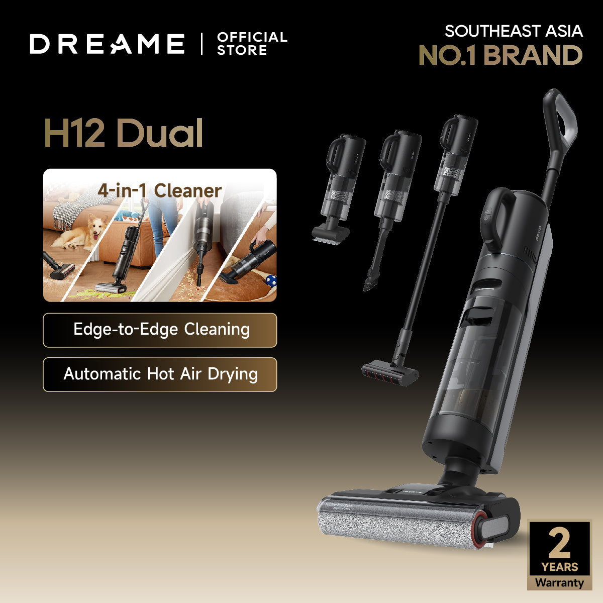 Dreame H12 Dual 4 in 1 Cordless Wet & Dry Vacuum Cleaner